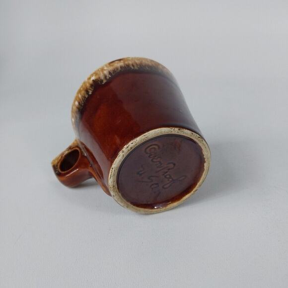 Hull Coffee Mug Vintage Brown Drip Cup Pottery‎ Oven Proof Glaze USA - Picture 3 of 4